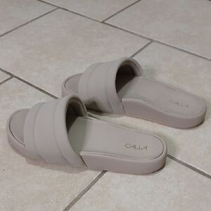 CALIA by Carrie Underwood Womens Size 7 Taupe Casual Slides